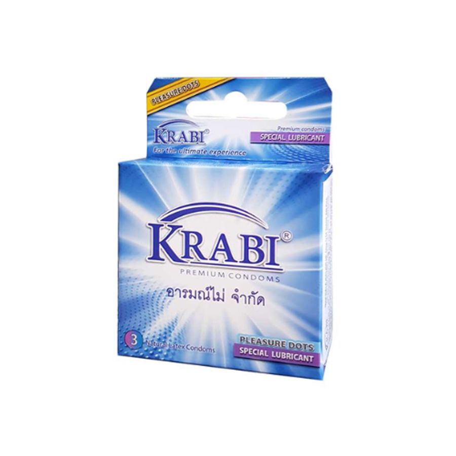 Bao cao su có gai Krabi Pleasure Dots hộp 3 cái bản tiêu chuẩn