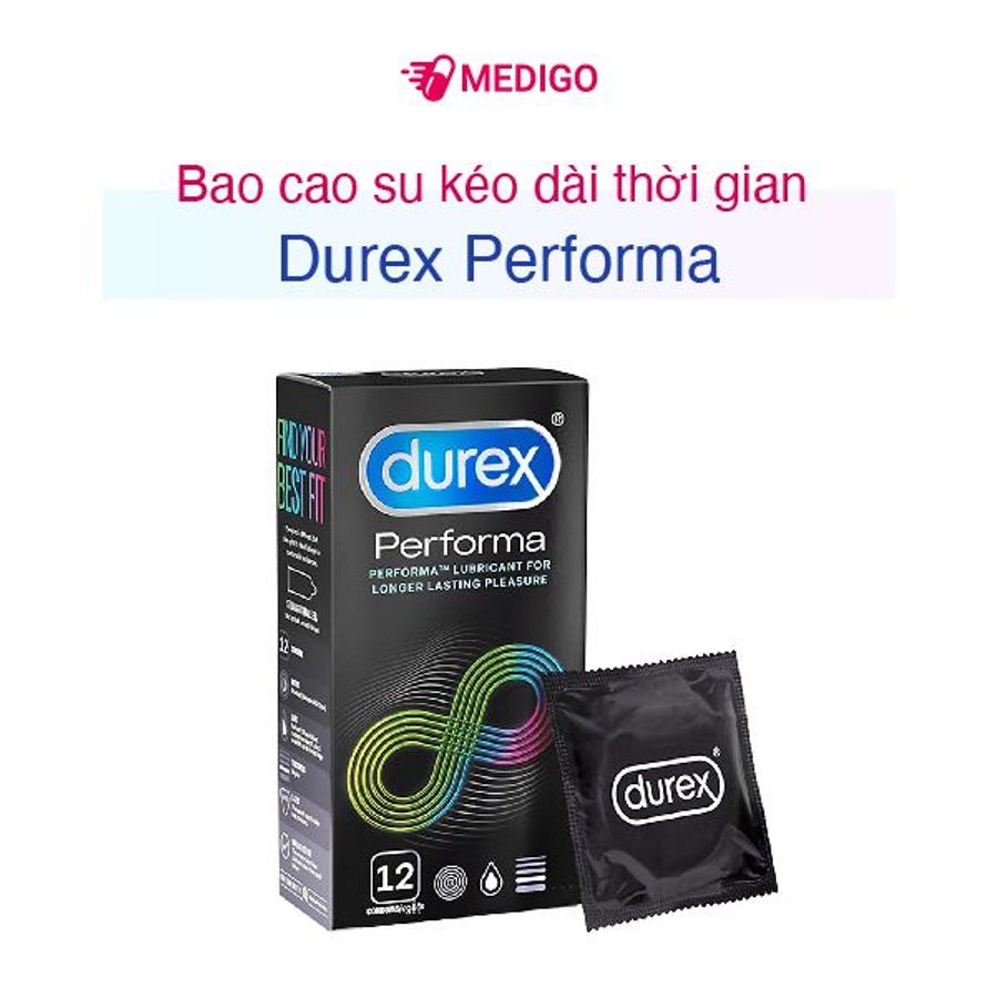Bao cao su Durex Performa - Kéo dài thời gian hộp 12 cái hàng có sẵn