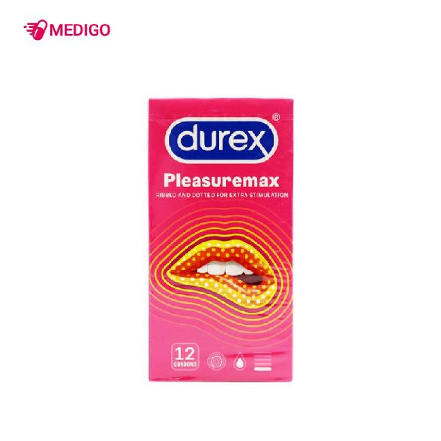Bao cao su Durex Pleasuremax - Size lớn 56mm, gân và điểm nổi hộp 12 cái hàng có sẵn