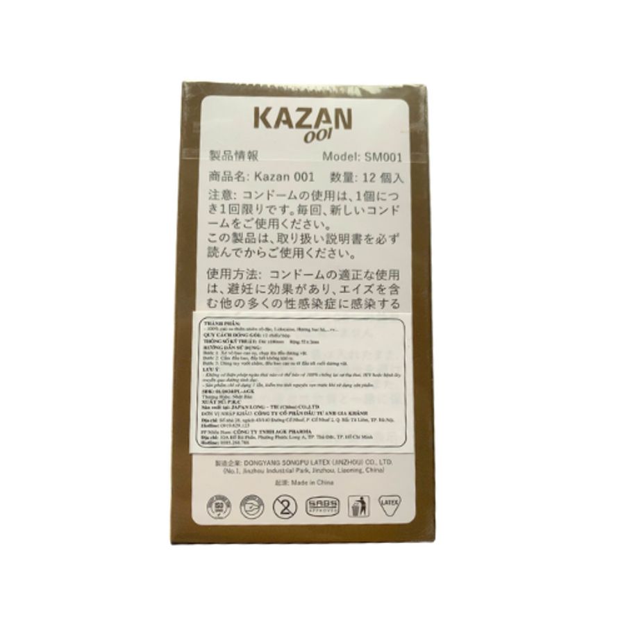 Bao cao su KAZAN 001 Ultra thin - Ultra long lasting hộp 12 cái giao nhanh