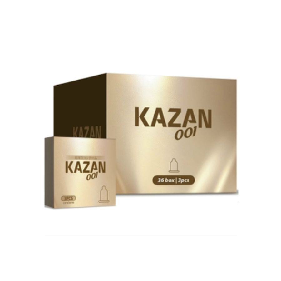 Bao cao su KAZAN 001 Ultra thin - Ultra long lasting hộp 3 cái bản tiêu chuẩn