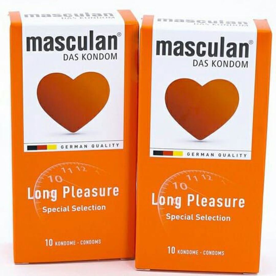 Bao cao su Masculan Long pleasure (Cam) hộp 10 cái