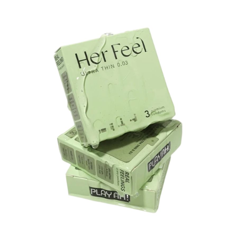 Bao cao su PlayAh Her Feel Ultra Thin 0.03 hộp 3 cái bản tiêu chuẩn
