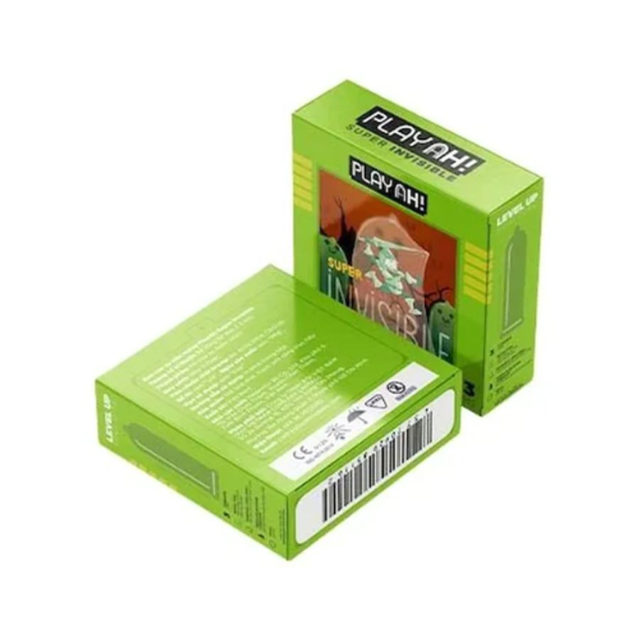 Bao cao su PlayAh Super Invisible hộp 3 cái bản tiêu chuẩn