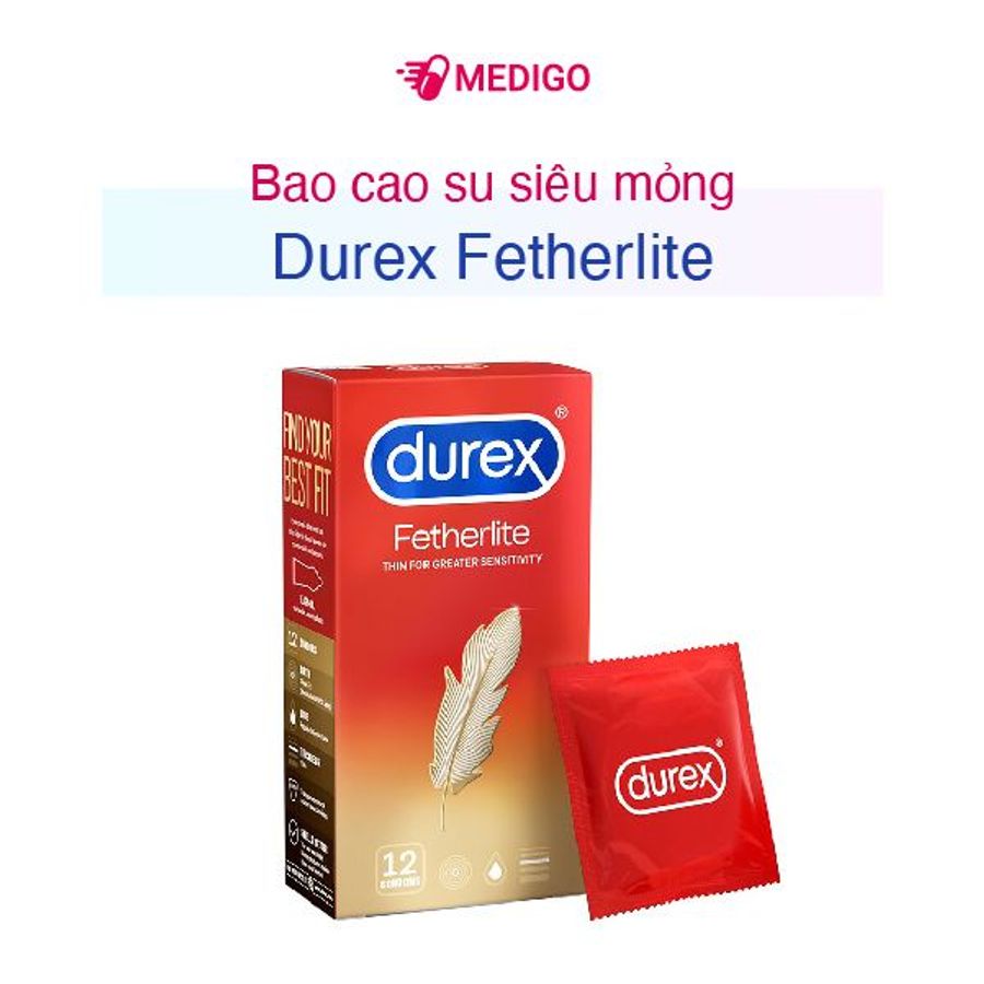 Bao cao su siêu mỏng Durex Fetherlite hộp 12 cái hàng có sẵn