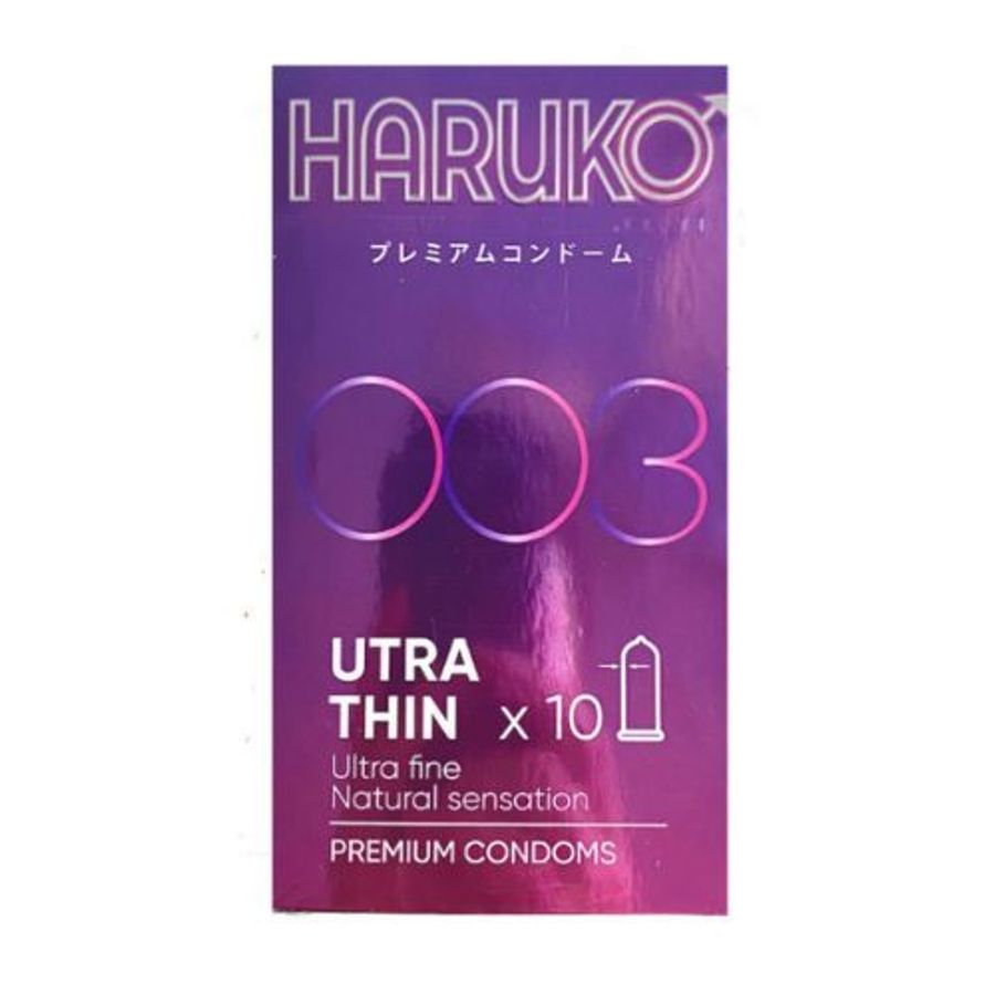Bao cao su siêu mỏng HARUKO 003 UNTRA THIN hộp 10 cái