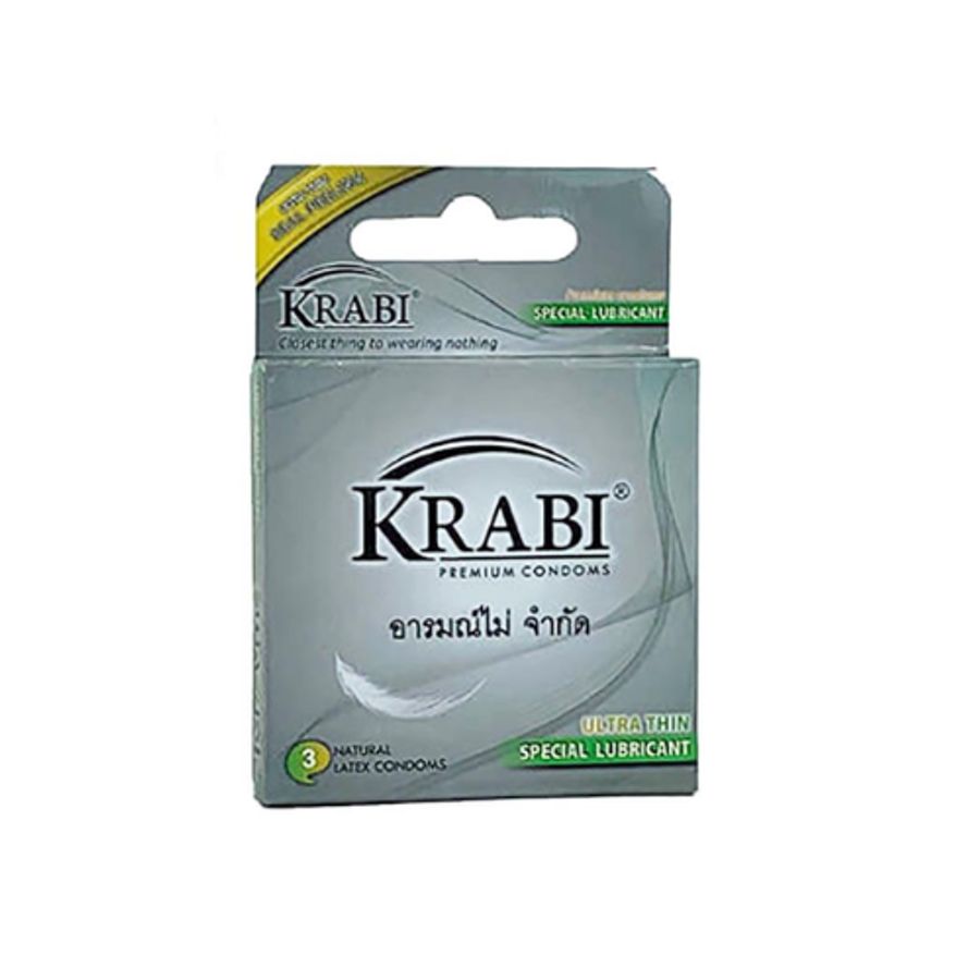Bao cao su siêu mỏng Krabi Ultrathin hộp 3 cái hàng có sẵn