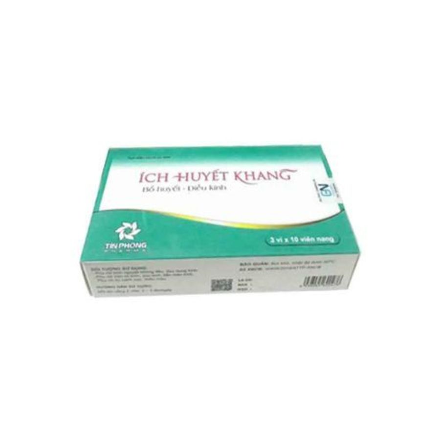 Bổ huyết điều kinh Ích Huyết Khang hộp 3 vỉ x 10 viên nang cứng mẫu mới