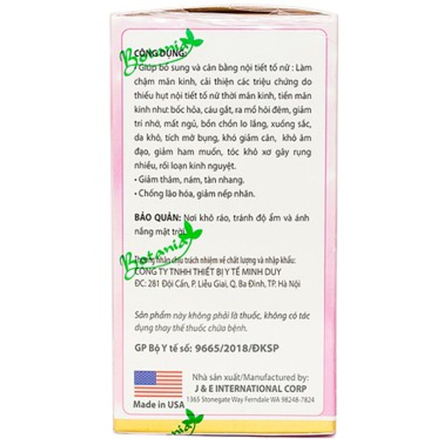 Bổ sung và cân bằng nội tiết tố nữ BoniBeauty Hormone Balance Botania hộp 30 viên giao nhanh