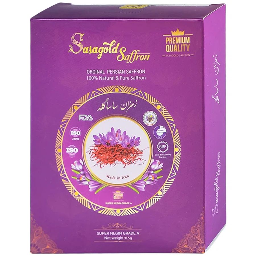 Bổ sung Vitamin và chất chống oxy hóa, hỗ trợ làm đẹp da nhụy hoa nghệ tây Sasagold Saffron hộp 0,5g