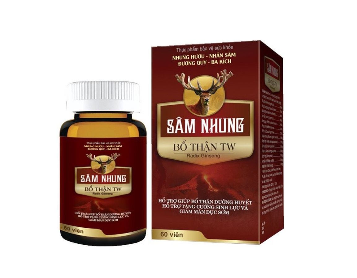 Bổ thận dưỡng huyết, tăng cường sinh lực SÂM NHUNG BỔ THẬN TW hộp 1 lọ x 60 viên