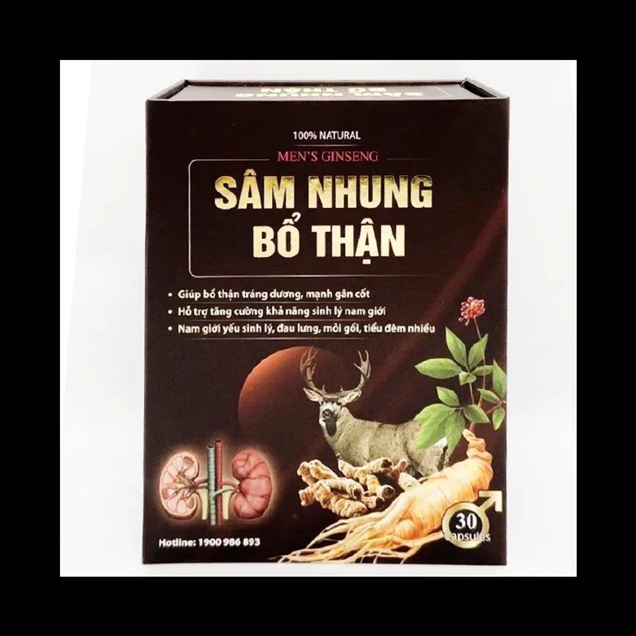 Bổ thận tráng dương, tăng cường khả năng sinh lý Men's Ginseng Sâm Nhung Bổ Thận (MediUSA) hộp 1 lọ 30 viên hàng có sẵn