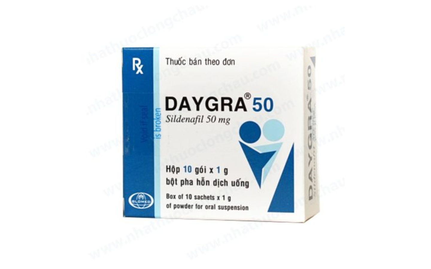 Bột pha hỗn dịch uống rối loạn cương dương Daygra 50 Abbott hộp 10 Gói mẫu mới