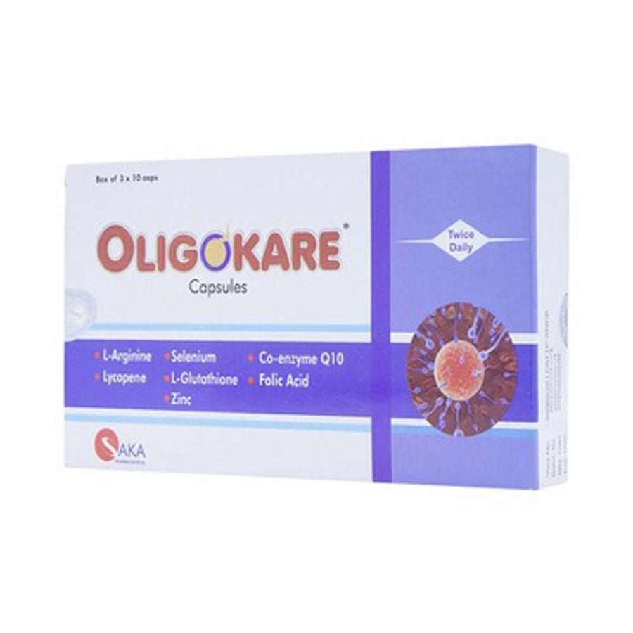 Viên uống hiếm muộn ở nam giới Oligokare Ahaan Healthcare hộp 3 vỉ x 10 viên hàng có hàng có sẵn
