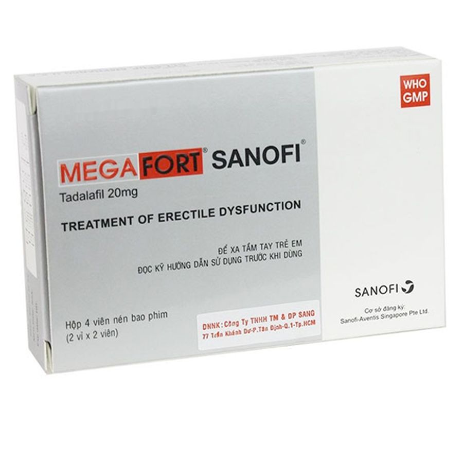 Viên uống rối loạn cương dương Megafort Sanofi hộp 2 vỉ x 2 hàng có sẵn