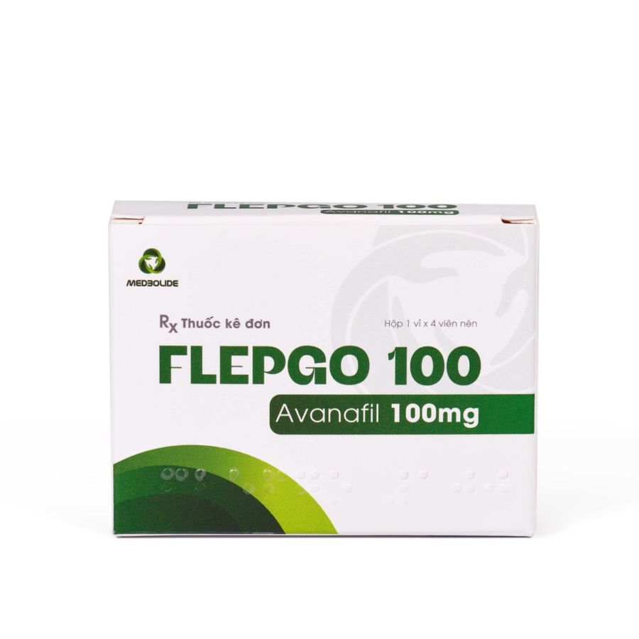 Viên uống rối loạn cương dương ở nam giới trưởng thành Flepgo 100 hộp 1 vỉ x 4 viên hàng có hàng có sẵn