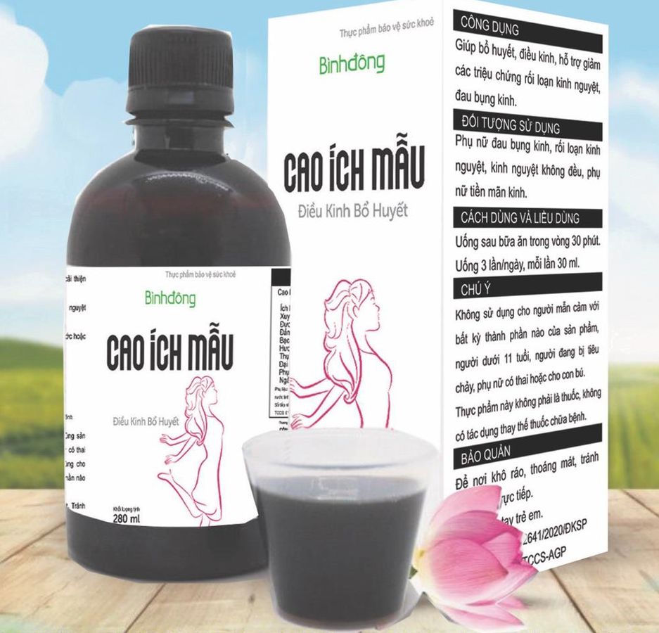 Giúp bổ huyết, điều kinh CAO ÍCH MẪU Bình Đông hộp 1 chai 280ml hàng có sẵn