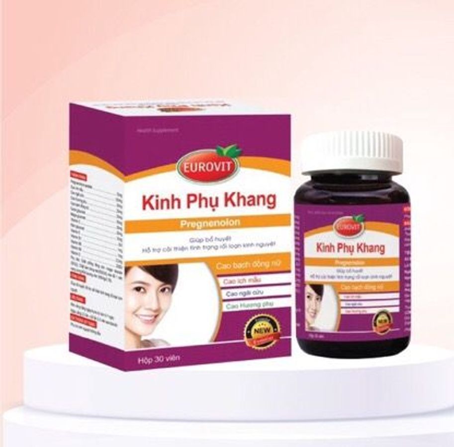 Giúp bổ huyết, điều kinh Kinh Phụ Khang EUROVIT hộp 1 lọ 30 viên