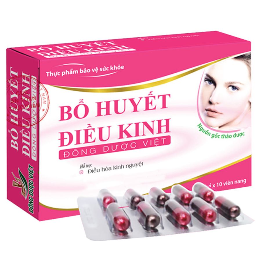 Hỗ trợ bổ huyết, cải thiện tình trạng rối loạn kinh nguyệt Bổ Huyết Điều Kinh Đông Dược Việt hộp 3 vỉ x 10 viên