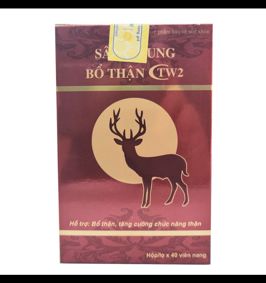 Hỗ trợ bổ thận, tăng cường chức năng thận SÂM NHUNG BỔ THẬN TW2 Dược Đức hộp 1 lọ x 40 viên nang