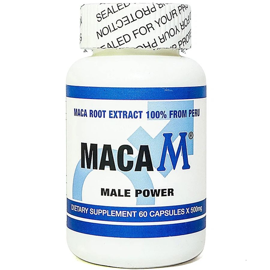 Hỗ trợ bổ thận, tráng dương Maca M Male Power hộp 1 lọ x 60 viên