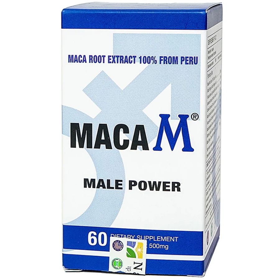 Hỗ trợ bổ thận, tráng dương Maca M Male Power hộp 1 lọ x 60 viên hàng có sẵn