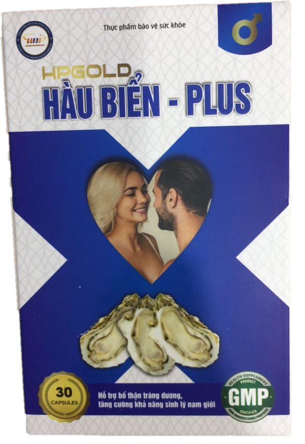 Hỗ trợ bổ thận tráng dương, tăng cường khả năng sinh lý nam giới HPGOLD Hàu Biển - Plus hộp 1 lọ 30 viên