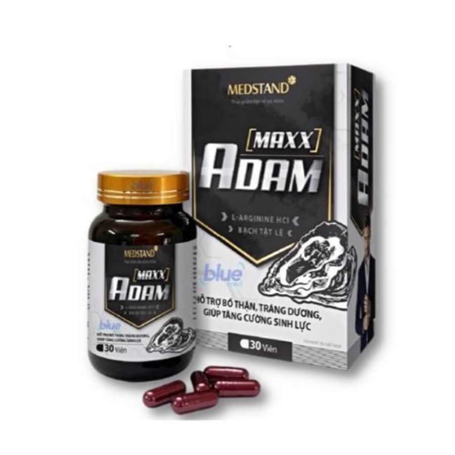 Hỗ trợ cải thiện sinh lý nam giới, tăng cường sinh lực Maxx Adam Medstand hộp 1 lọ 30 viên nang cứng