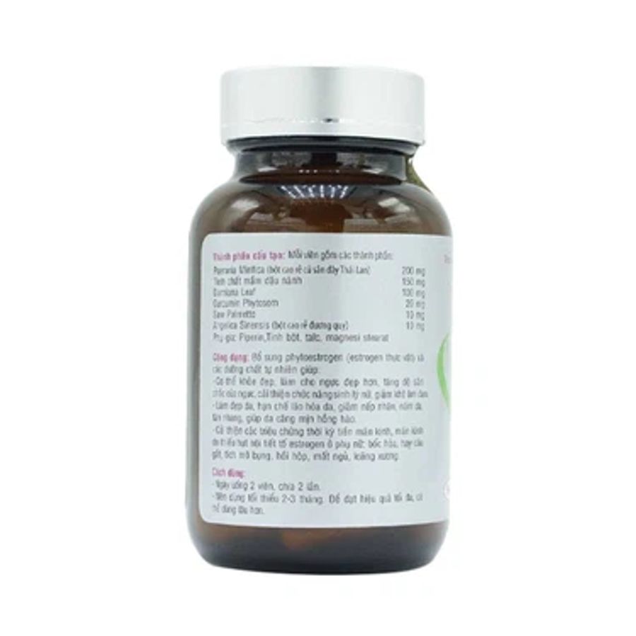 Hỗ trợ cải thiện thiếu hụt nội tiết tố nữ Đào Hồng Đơn Venus Nafaco hộp 1 lọ x 60 viên hàng có sẵn