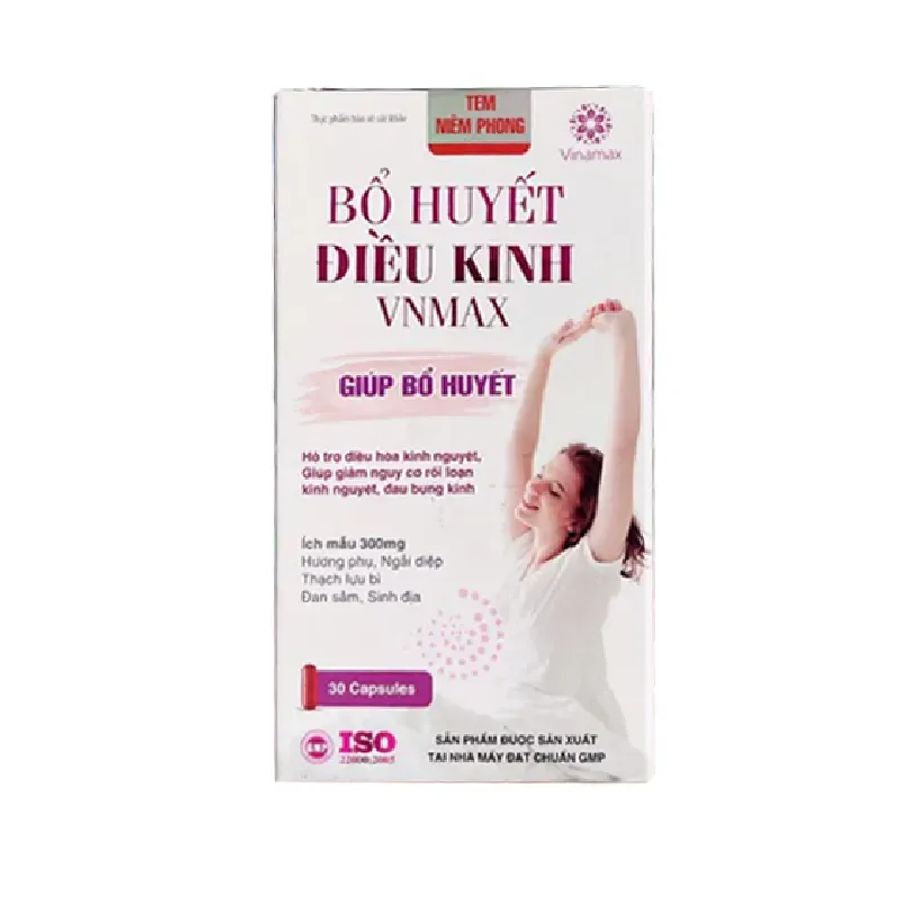 Hỗ trợ điều hòa kinh nguyệt Bổ Huyết Điều Kinh VNMAX hộp 1 lọ 30 viên hàng có sẵn