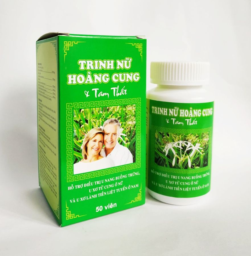 hỗ trợ u nang, u xơ TRINH NỮ HOÀNG CUNG & Tam Thất hộp 1 lọ 50 viên