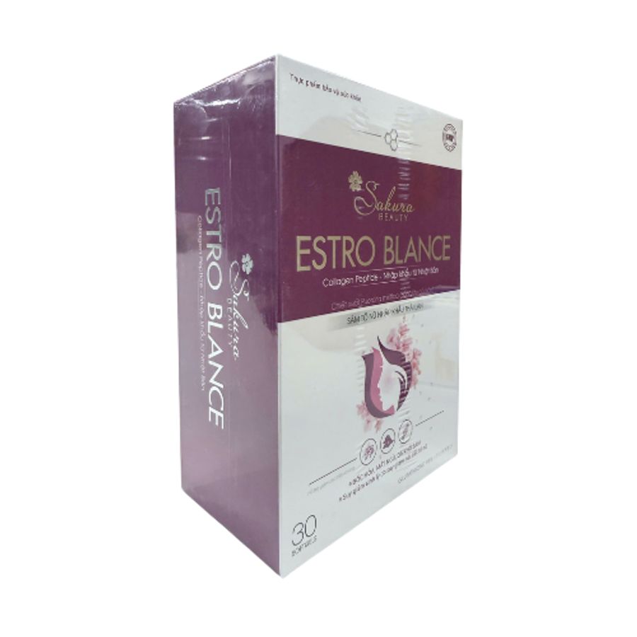 Hỗ trợ giảm bốc hỏa, điều hòa nội tiết tố nữ Estro Blance Sakura Beauty hộp 30 viên bản tiêu chuẩn
