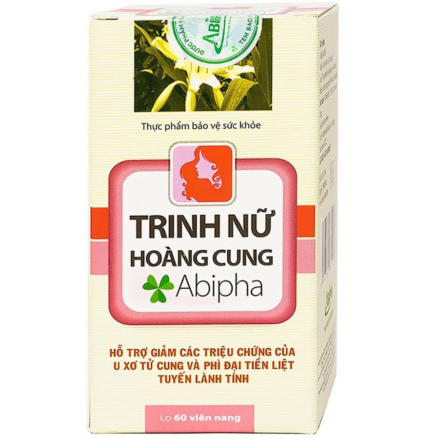 Hỗ trợ giảm triệu chứng u xơ tử cung, phì đại tiền liệt tuyến TRINH NỮ HOÀNG CUNG Abipha hộp 1 lọ 60 viên