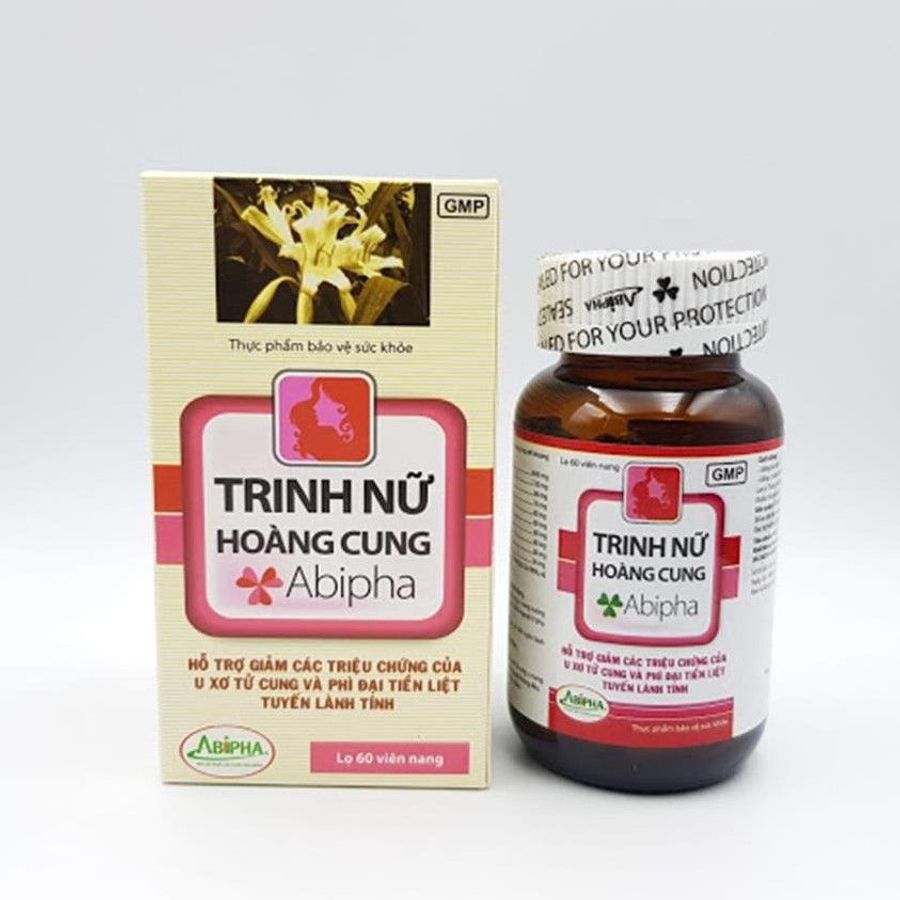 Hỗ trợ giảm triệu chứng u xơ tử cung, phì đại tiền liệt tuyến TRINH NỮ HOÀNG CUNG Abipha hộp 1 lọ 60 viên hàng có sẵn