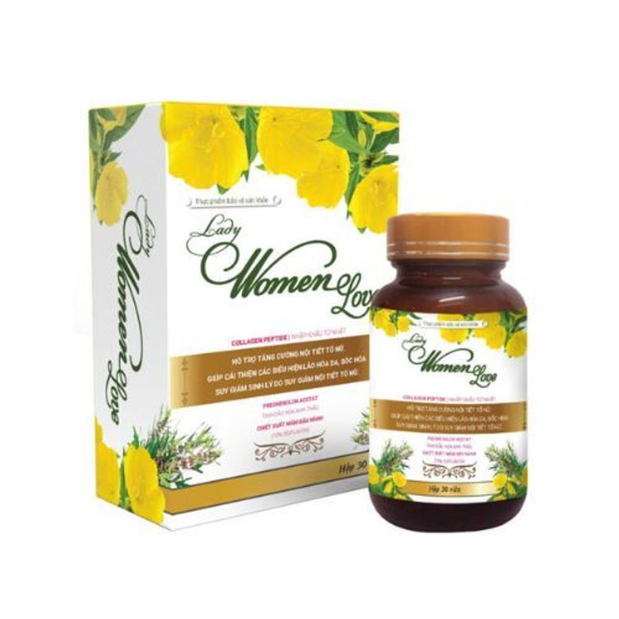 Hỗ trợ tăng cường nội tiết tố nữ, giảm lão hoá da Lady Women Love hộp 1 lọ 30 viên