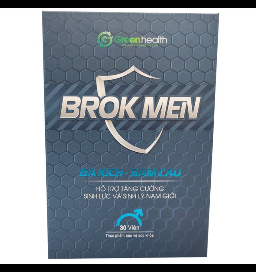 Hỗ trợ tăng cường sinh lực và sinh lý nam giới BROK MEN hộp 1 lọ 30 viên