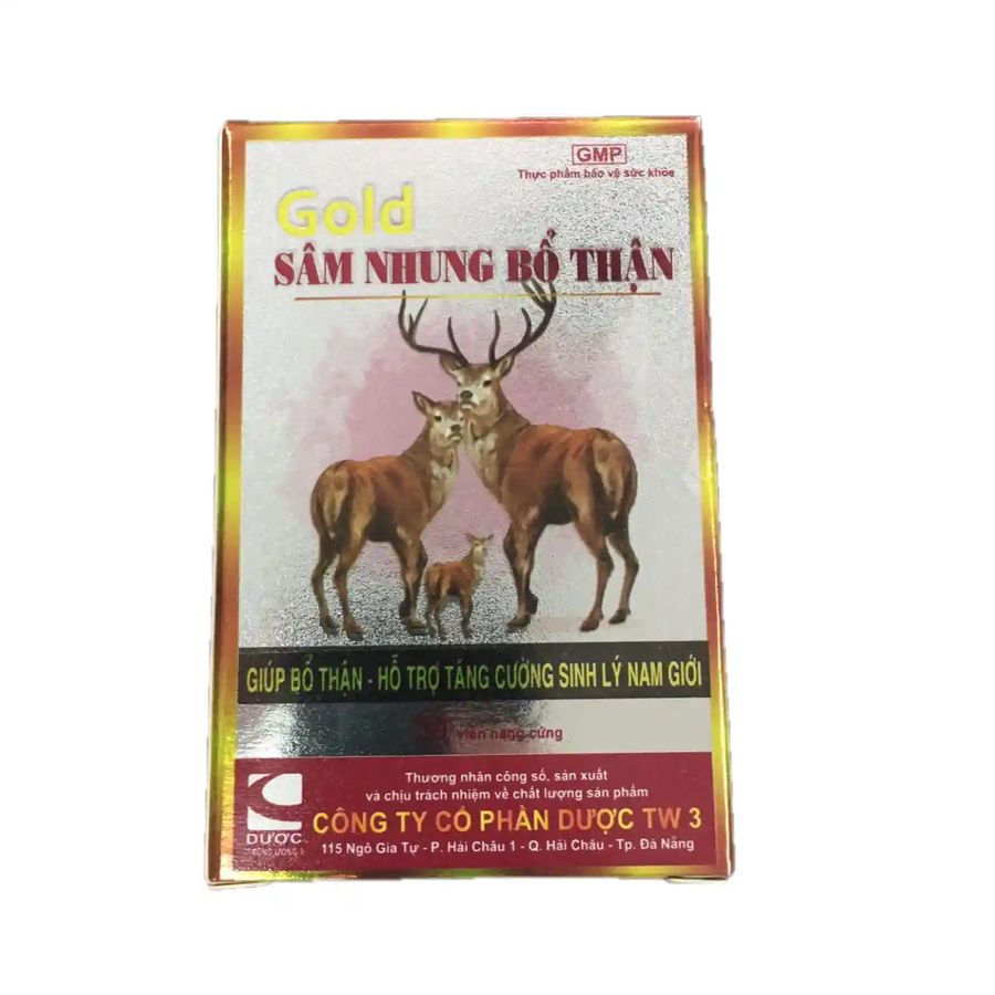 Hỗ trợ tăng cường sinh lý nam giới SÂM NHUNG BỔ THẬN Gold TW3 hộp 1 lọ 30 viên