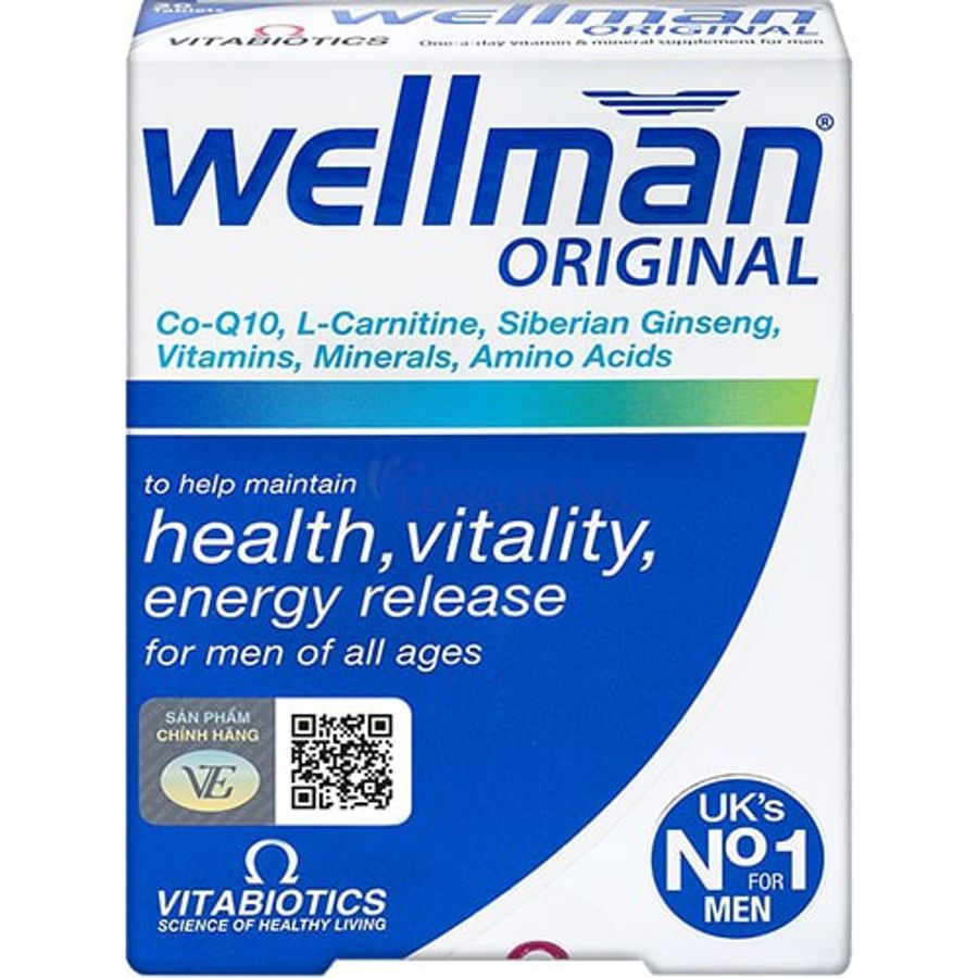 Hỗ trợ tăng cường sức khỏe cho nam giới Wellman Original hộp 2 vỉ x 15 viên nén hàng có sẵn