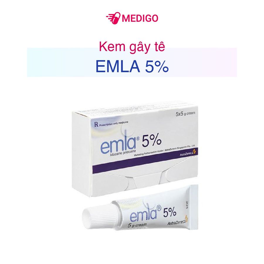 Kem gây tê Emla 5% hộp 5 tuýp x 5g hàng có sẵn