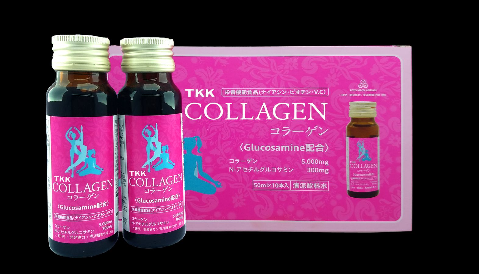 Nước uống bổ sung Collagen TKK Collagen Glucosamine hộp 10 chai
