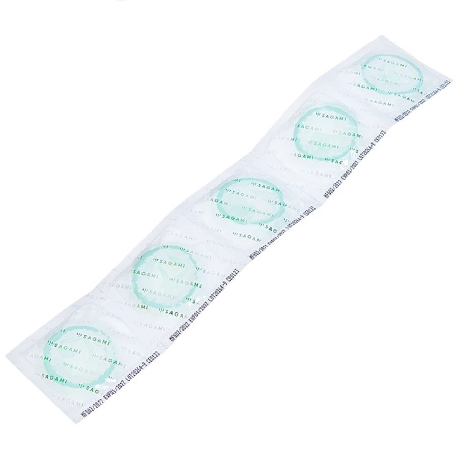 Phòng tránh thai và các bệnh lây qua đường tình dục bao cao su Sagami Are - Are có gân và chấm nổi hộp 5 cái hàng có sẵn