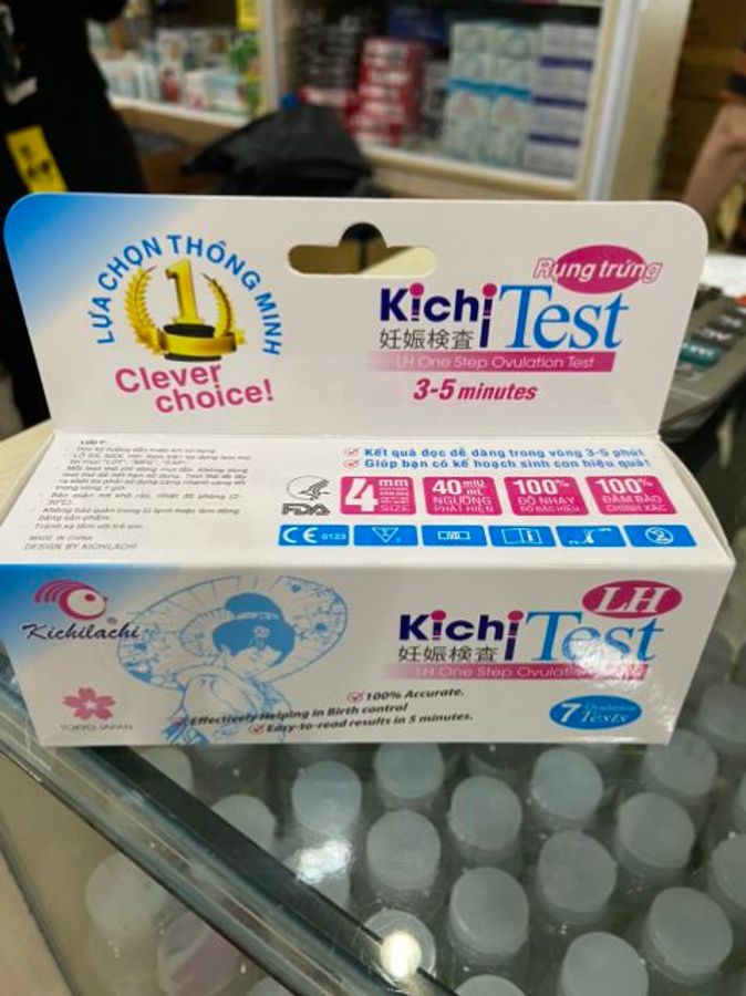 Que thử rụng trứng Kichi Test LH hộp 7 que hàng có sẵn