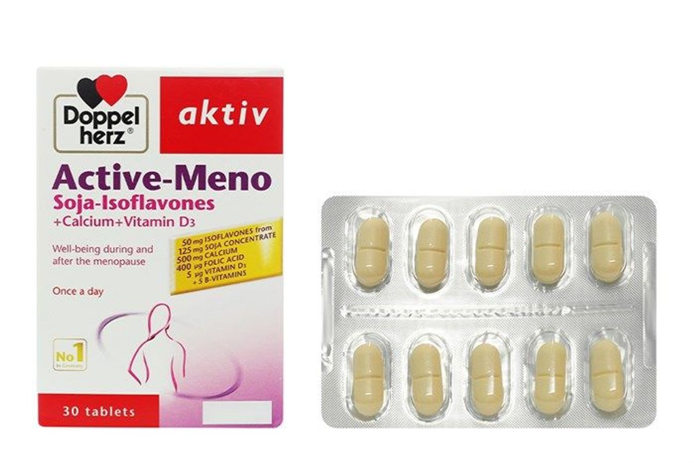 Thực phẩm cho phụ nữ mãn kinh Active Meno Doppelherz hộp 3 vỉ x 10 viên
