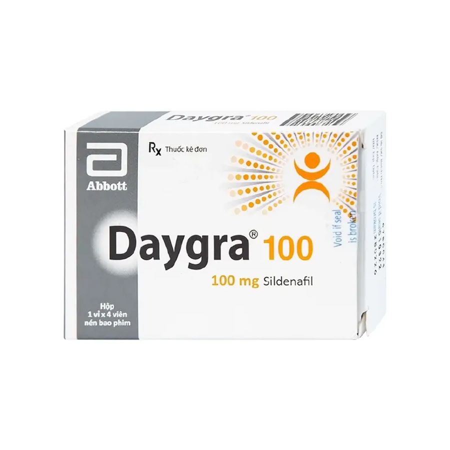 Viên uống rối loạn cương dương Daygra 100 hộp 1 vỉ x 4 viên giao nhanh