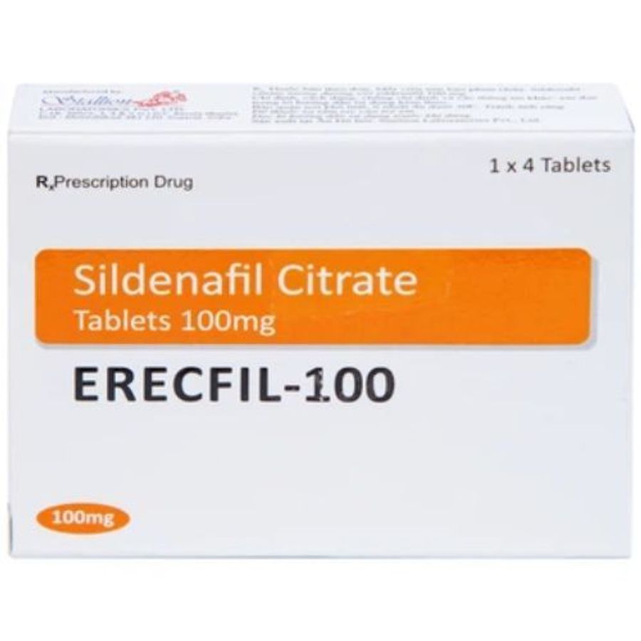 Viên uống rối loạn cương dương Erecfil - 100 Stallion hộp 4 viên giao nhanh