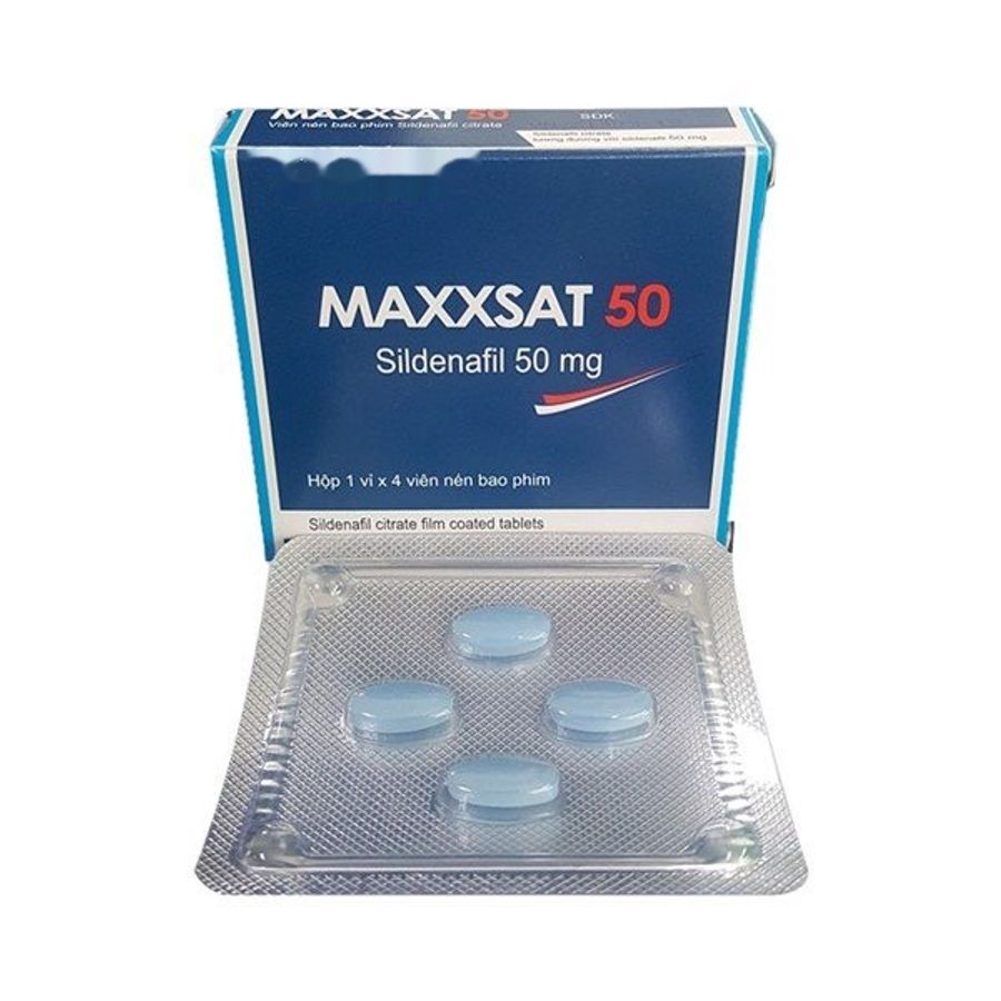 Viên uống rối loạn cương dương MAXXSAT 50 hộp 1 vỉ x 4 viên nén bao phim