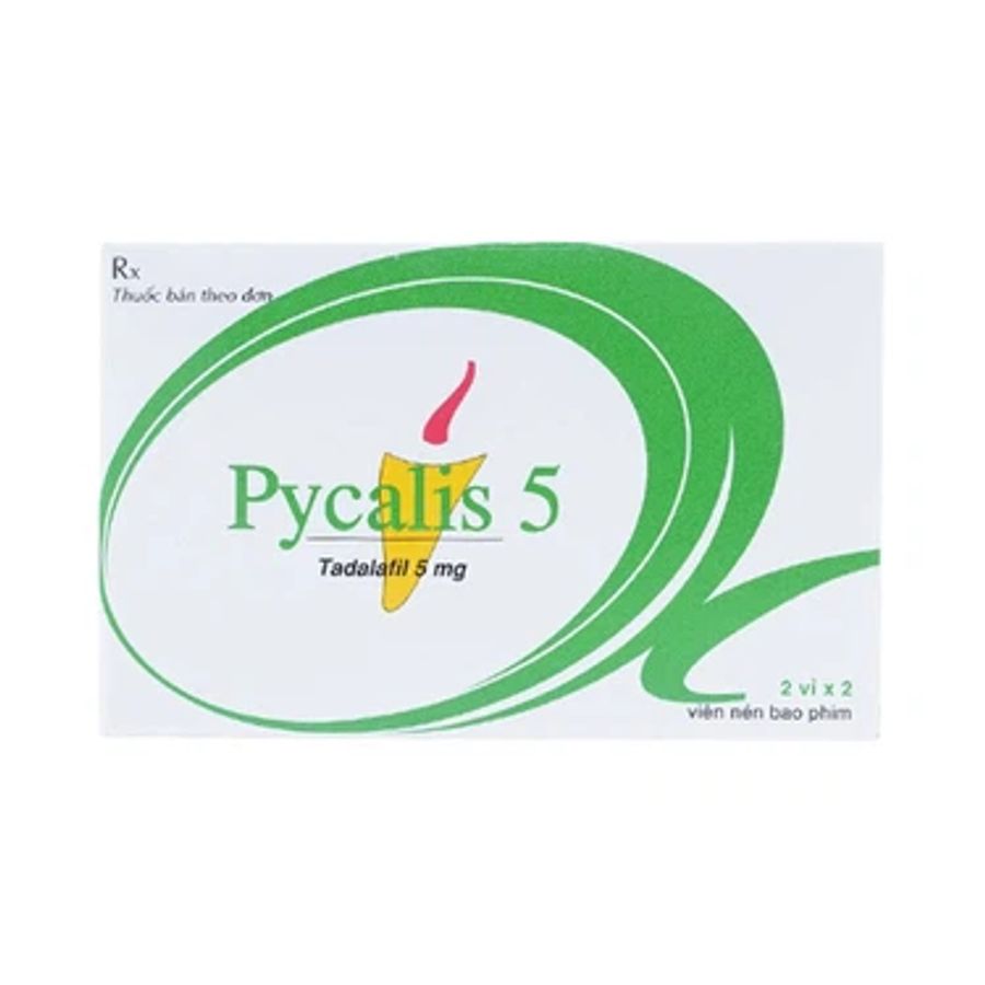 Viên uống rối loạn cương dương Pycalis 5 Pymepharco hộp 2 vỉ x 2 viên hàng có sẵn