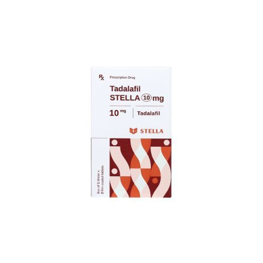 Viên uống rối loạn cương dương Tadalafil STELLA 10mg hộp 2 viên mẫu mới