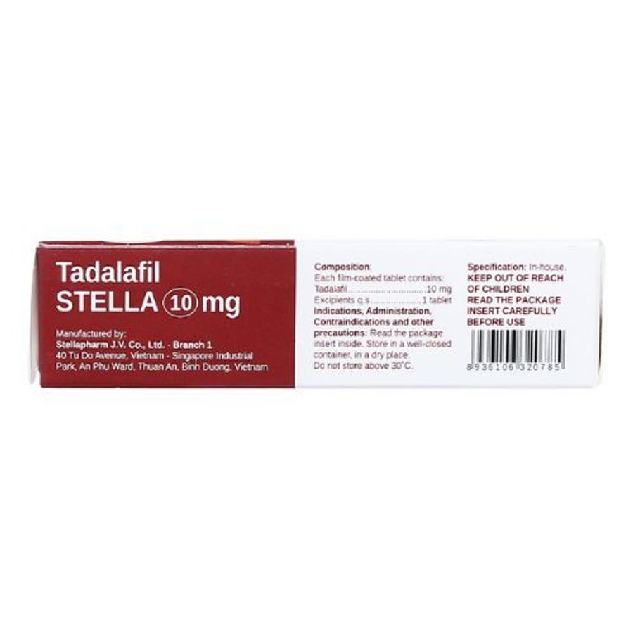 Viên uống rối loạn cương dương Tadalafil STELLA 10mg hộp 2 viên đóng gói kín