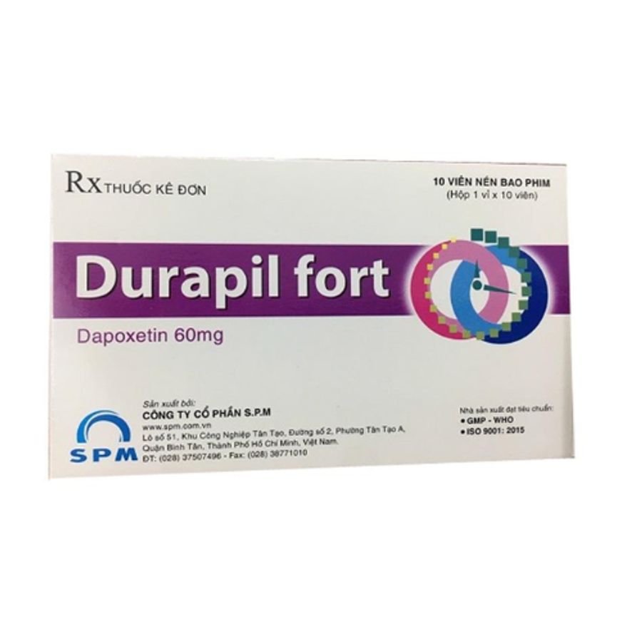 Viên uống xuất tinh sớm Durapil fort 60 hộp 1 vỉ x 10 viên hàng có sẵn